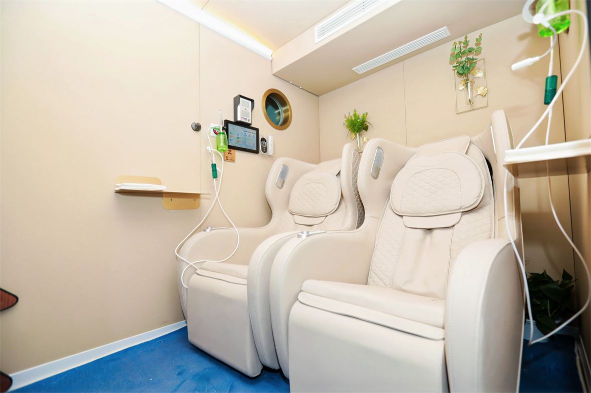 Row of chambers in a members wellness club